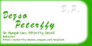 dezso peterffy business card