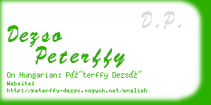 dezso peterffy business card